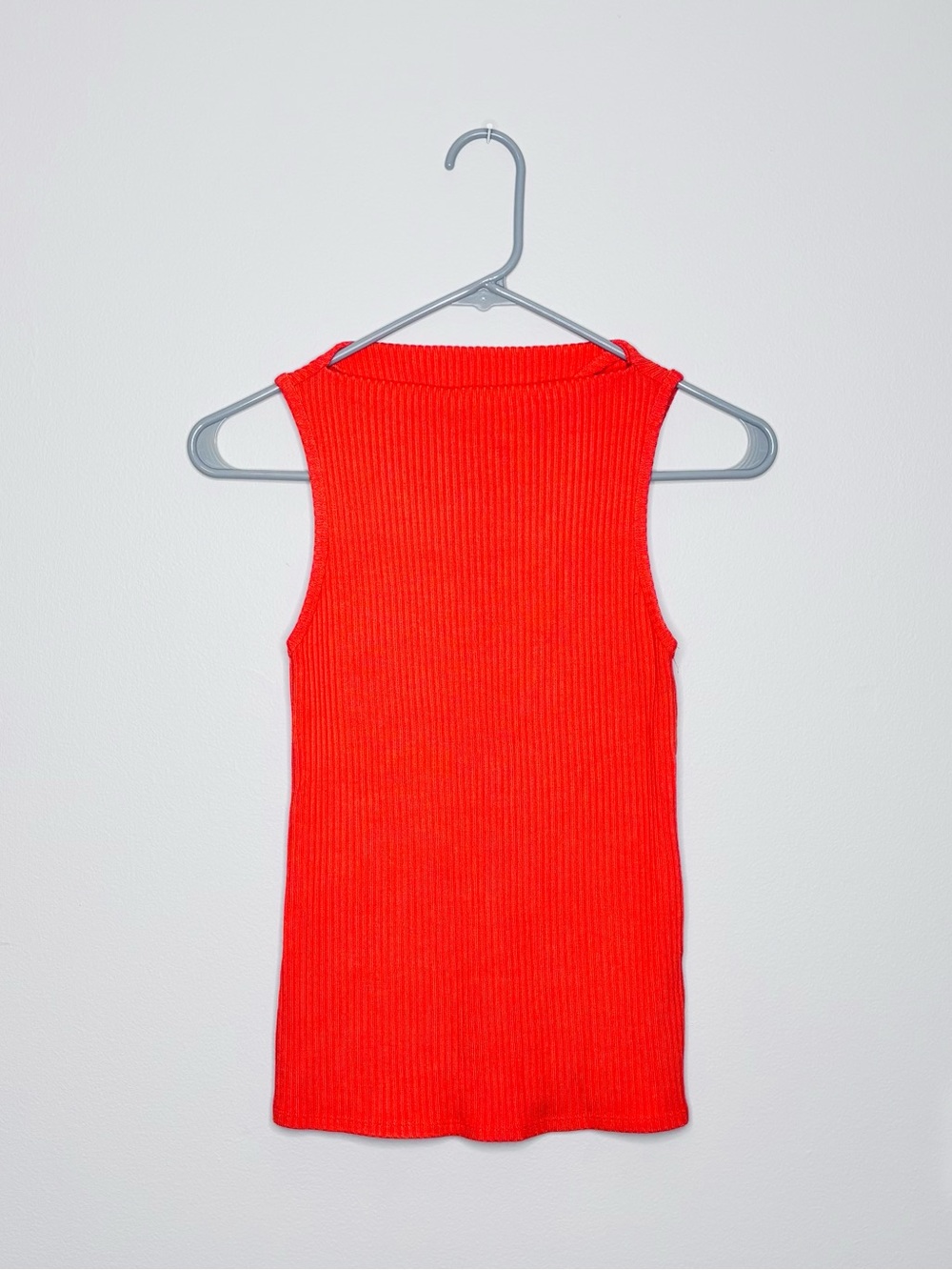 J.Crew Bright Red Ribbed Sleeveless Knit Top Sz Small
